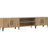 vidaXL - TV-meubel met 2 vakken 4 deuren - Artisanaal eiken - 180x31.5x40 cm Online