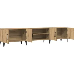vidaXL - TV-meubel met 2 vakken 4 deuren - Artisanaal eiken - 180x31.5x40 cm Online