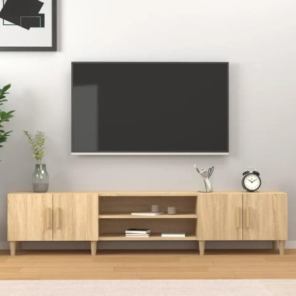 vidaXL - TV-meubel met deuren - Sonoma eiken - Hout -180x31.5x40 cm Clearance