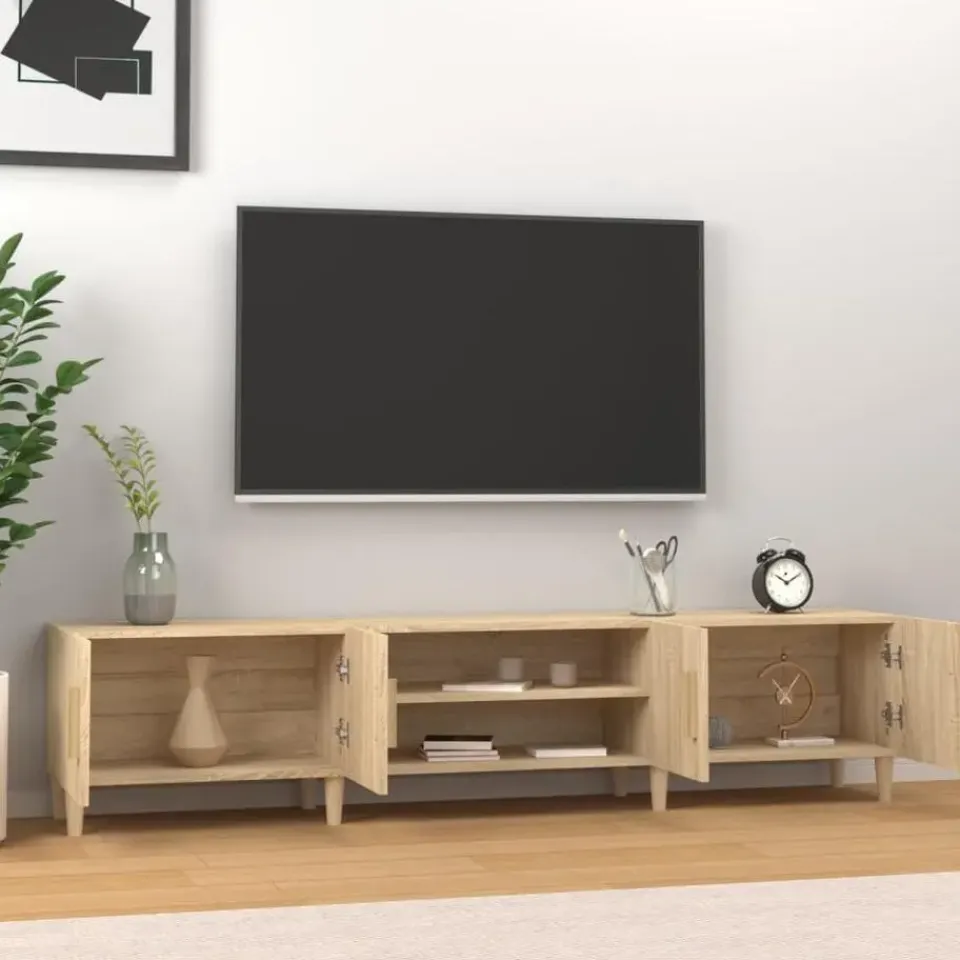 vidaXL - TV-meubel met deuren - Sonoma eiken - Hout -180x31.5x40 cm Clearance