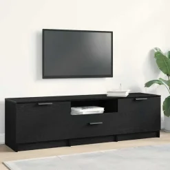 vidaXL - TV-meubel met lade en 2 deuren - Zwart eiken - Hout - 140x35x40 cm Outlet