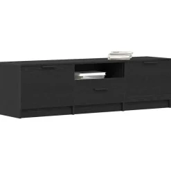 vidaXL - TV-meubel met lade en 2 deuren - Zwart eiken - Hout - 140x35x40 cm Outlet