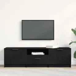 vidaXL - TV-meubel met lade en 2 deuren - Zwart eiken - Hout - 140x35x40 cm Outlet