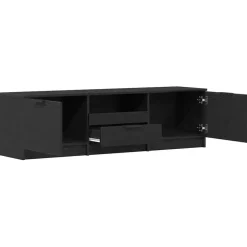 vidaXL - TV-meubel met lade en 2 deuren - Zwart eiken - Hout - 140x35x40 cm Outlet