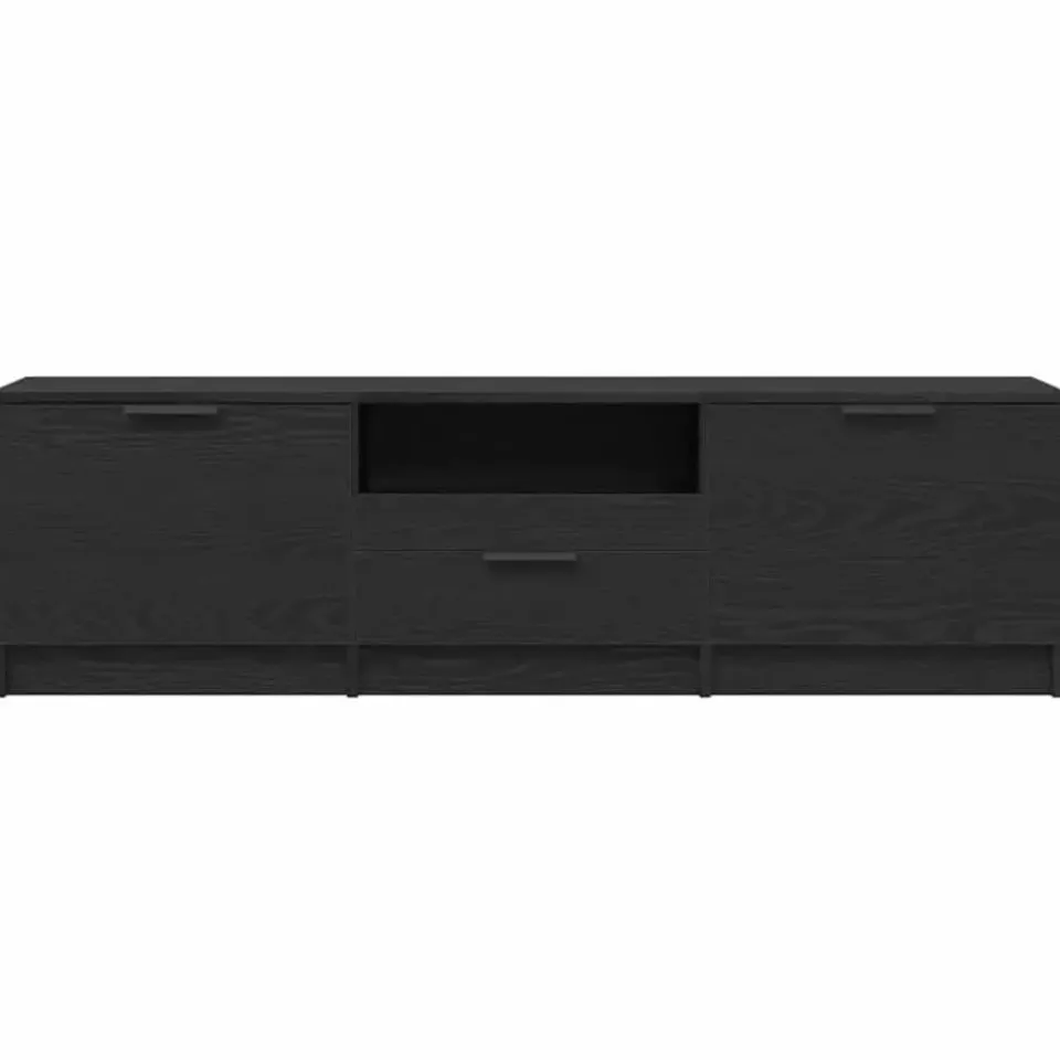 vidaXL - TV-meubel met lade en 2 deuren - Zwart eiken - Hout - 140x35x40 cm Outlet