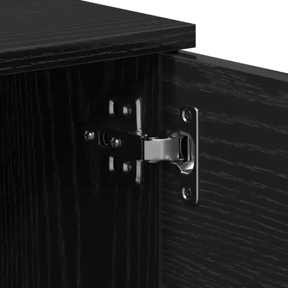 vidaXL - TV-meubel met lade en 2 deuren - Zwart eiken - Hout - 140x35x40 cm Outlet