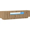 vidaXL - TV-meubel met LED en 3 deuren - Artisanaal eiken - 160x35x40 cm Hot