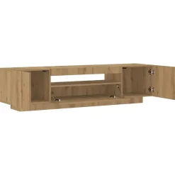 vidaXL - TV-meubel met LED en 3 deuren - Artisanaal eiken - 160x35x40 cm Hot