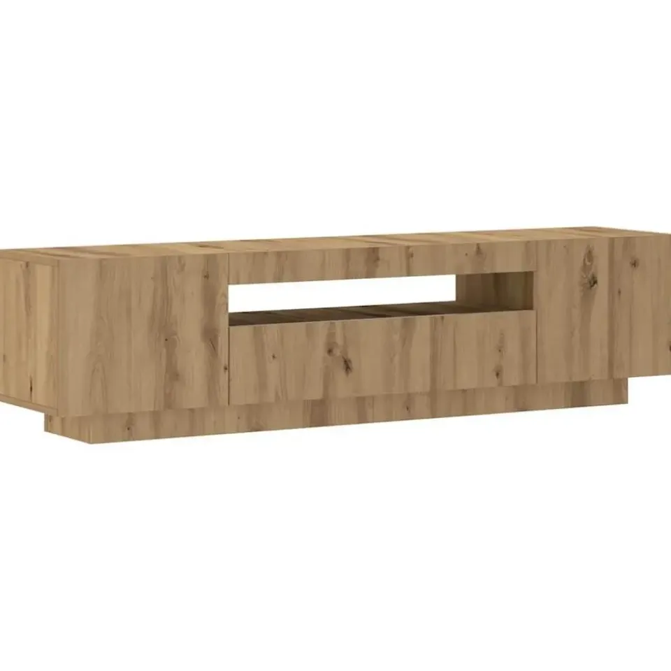 vidaXL - TV-meubel met LED en 3 deuren - Artisanaal eiken - 160x35x40 cm Hot