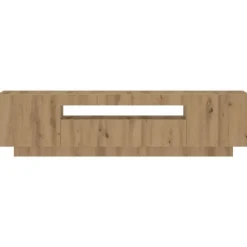 vidaXL - TV-meubel met LED en 3 deuren - Artisanaal eiken - 160x35x40 cm Hot