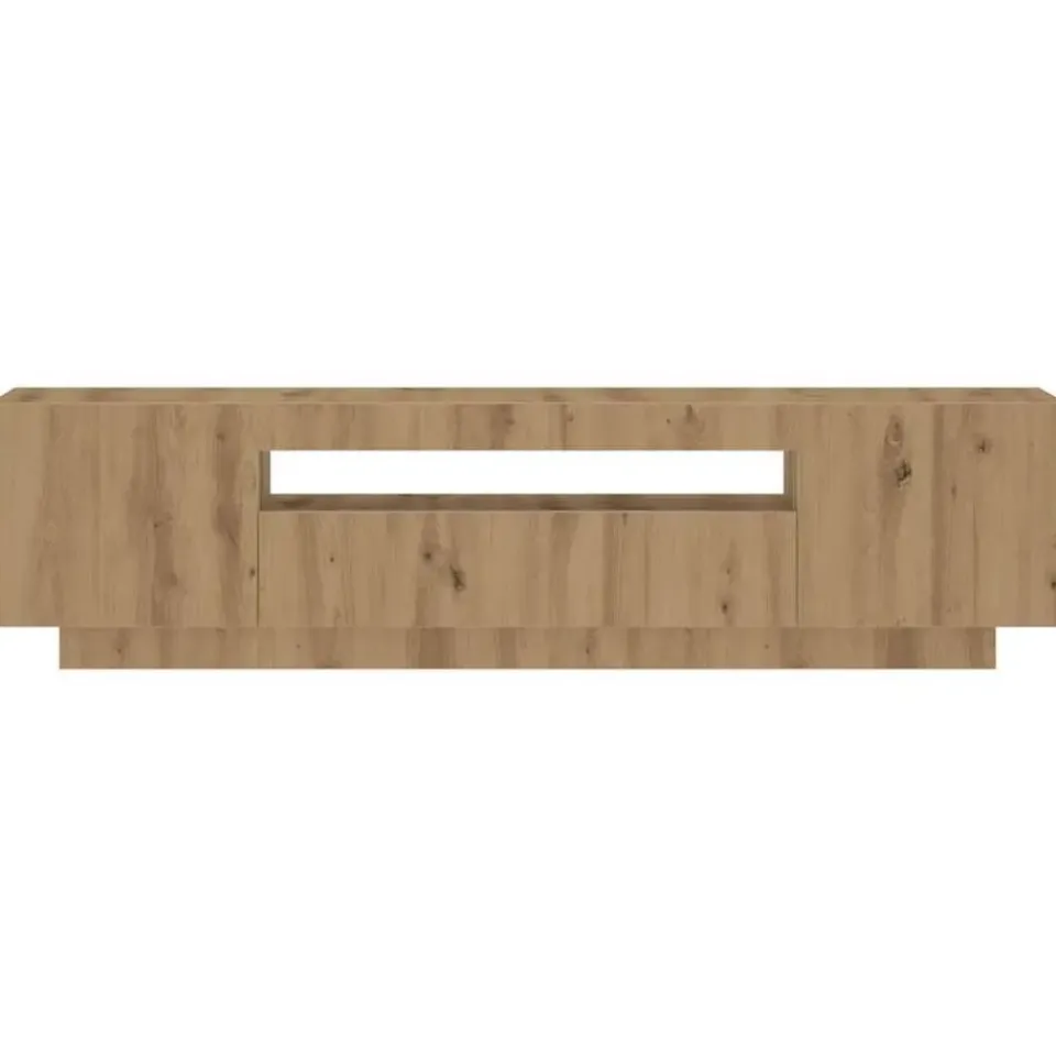 vidaXL - TV-meubel met LED en 3 deuren - Artisanaal eiken - 160x35x40 cm Hot