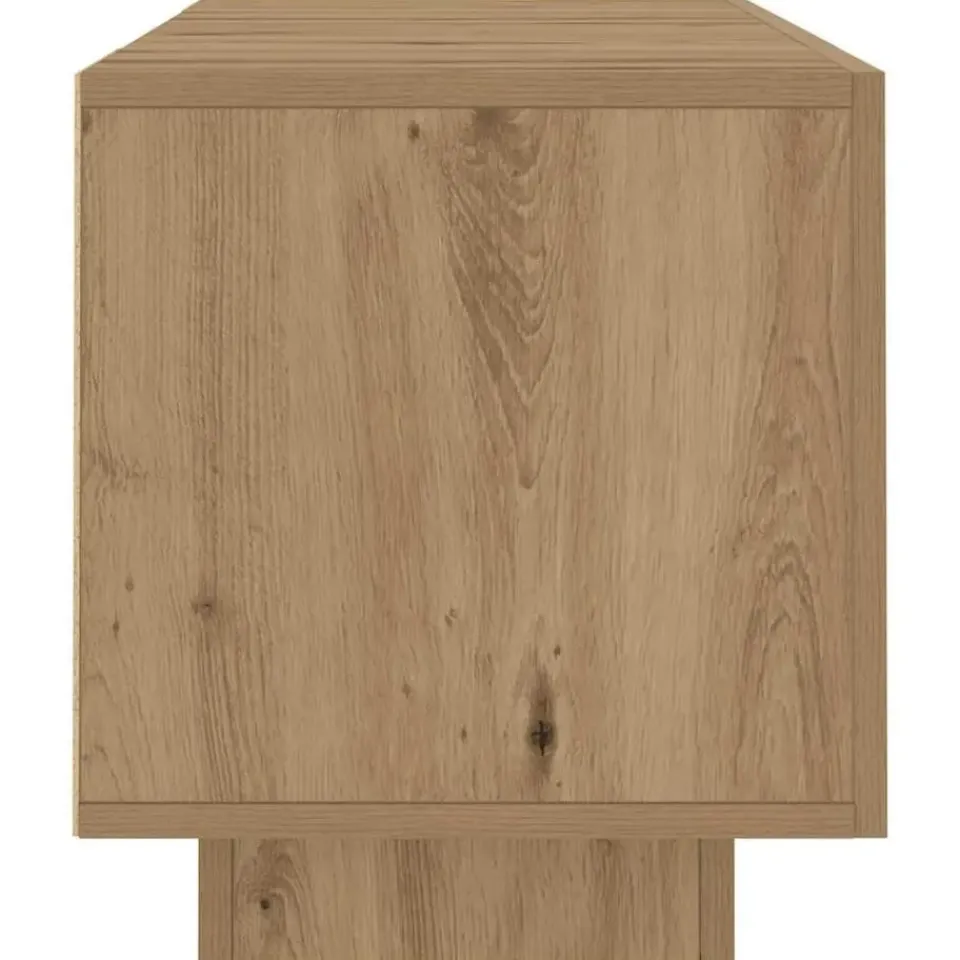 vidaXL - TV-meubel met LED en 3 deuren - Artisanaal eiken - 160x35x40 cm Hot