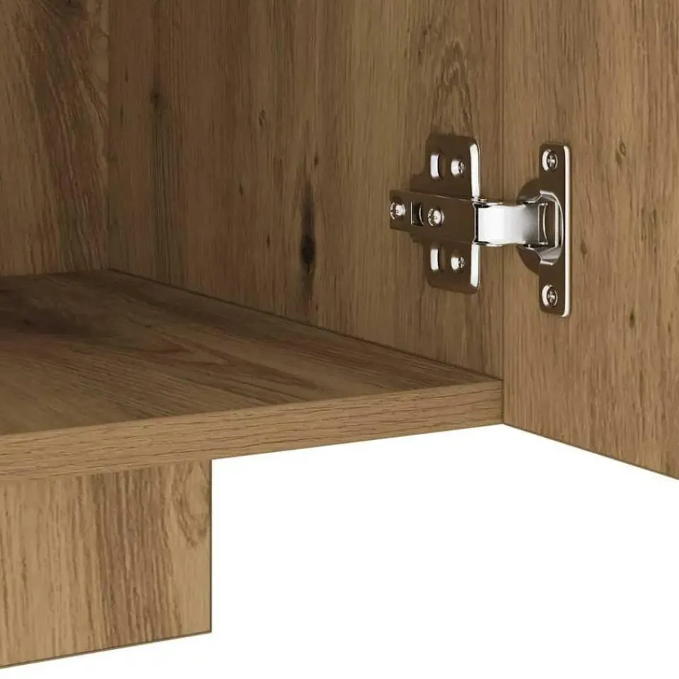 vidaXL - TV-meubel met LED en 3 deuren - Artisanaal eiken - 160x35x40 cm Hot