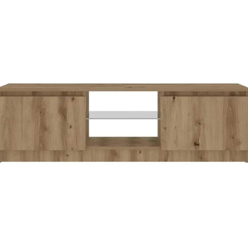 vidaXL - TV-meubel met LED en 2 deuren - Artisanaal eiken - 120x30x36 cm Sale