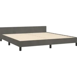 vidaXL - Tweepersoonsbed - Donkergrijs - Fluweel - 160x200 cm Best