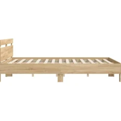 vidaXL - Tweepersoonsbed met hoofdbord - Sonoma eikenkleurig - 160x200 cm Best