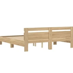 vidaXL - Tweepersoonsbed met hoofdbord - Sonoma eikenkleurig - 160x200 cm Best