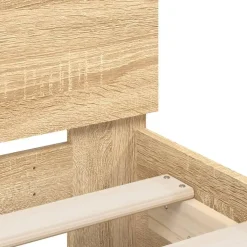 vidaXL - Tweepersoonsbed met hoofdbord - Sonoma eikenkleurig - 160x200 cm Best