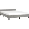 vidaXL - Tweepersoonsbed met hoofdeinde - Lichtgrijs - Fluweel - 140x190 cm Sale