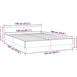 vidaXL - Tweepersoonsbed met hoofdeinde - Lichtgrijs - Fluweel - 140x190 cm Sale