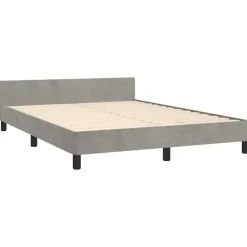 vidaXL - Tweepersoonsbed met hoofdeinde - Lichtgrijs - Fluweel - 140x190 cm Sale