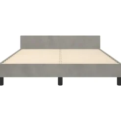 vidaXL - Tweepersoonsbed met hoofdeinde - Lichtgrijs - Fluweel - 140x190 cm Sale