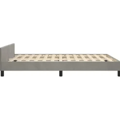 vidaXL - Tweepersoonsbed met hoofdeinde - Lichtgrijs - Fluweel - 140x190 cm Sale