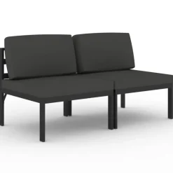 vidaXL - Tweezitsbank - Antraciet - Aluminium Online