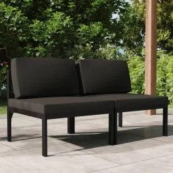 vidaXL - Tweezitsbank - Antraciet - Aluminium Online