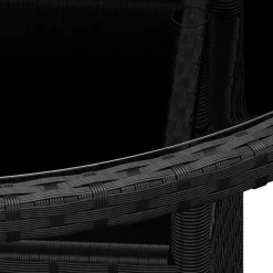 vidaXL - Verstelbaar Tuinset met zwart kussens - Poly rattan en bruin - 5 stuks Clearance