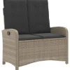 vidaXL - Verstelbare loungebank met kussens - Lichtgrijs rattan - 105x59x93 cm Discount