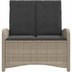 vidaXL - Verstelbare loungebank met kussens - Lichtgrijs rattan - 105x59x93 cm Discount