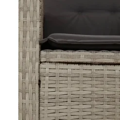 vidaXL - Verstelbare loungebank met kussens - Lichtgrijs rattan - 105x59x93 cm Discount