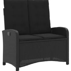 vidaXL - Verstelbare loungebank met kussens - Zwart - Poly rattan - 105x59x93 cm Hot