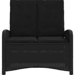 vidaXL - Verstelbare loungebank met kussens - Zwart - Poly rattan - 105x59x93 cm Hot