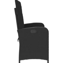 vidaXL - Verstelbare loungebank met kussens - Zwart - Poly rattan - 105x59x93 cm Hot