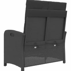 vidaXL - Verstelbare loungebank met kussens - Zwart - Poly rattan - 105x59x93 cm Hot