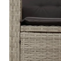 vidaXL - Verstelbare loungebank met kussens - Lichtgrijs rattan - 105x66x93 cm Best