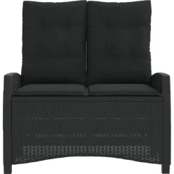 vidaXL - Verstelbare loungebank met kussens - Zwart - Poly rattan - 105x66x93 cm Outlet