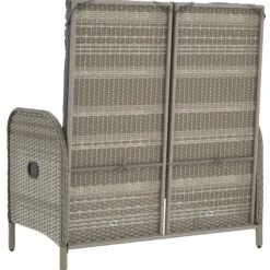 vidaXL - Verstelbare tuinbank met kussens 107 cm - Grijs - Poly rattan Sale