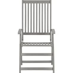 vidaXL - Verstelbare tuinstoelen met kussens - Grijs - Acaciahout - 2 stuks New