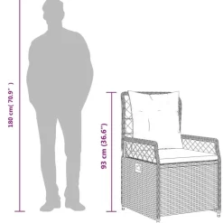 vidaXL - Verstelbare tuinstoelen - Grijs - Poly rattan - 2 stuks Best