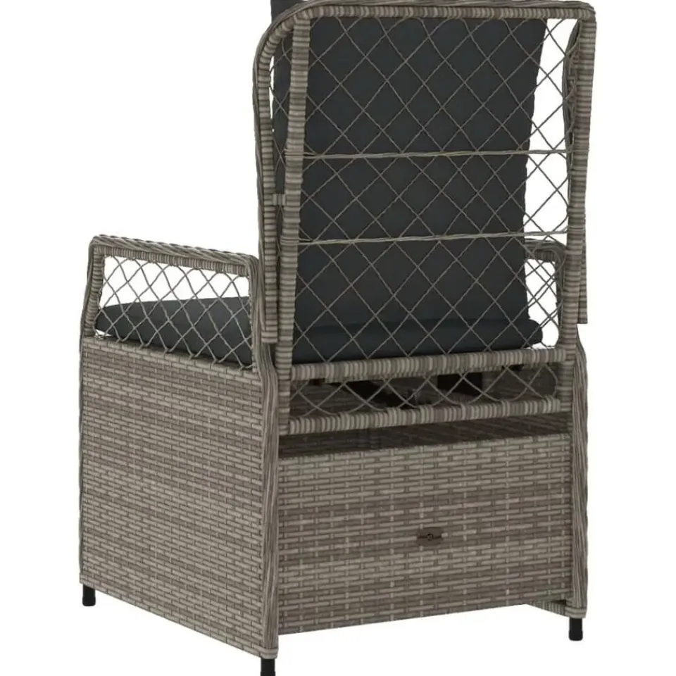 vidaXL - Verstelbare tuinstoelen - Grijs - Poly rattan - 2 stuks Best