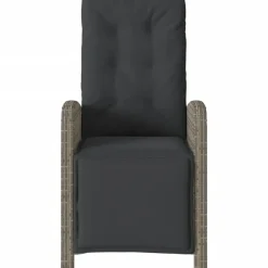 vidaXL - Verstelbare tuinstoelen - Voetensteun - Grijs - Poly rattan - 2 stuks Clearance