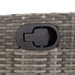 vidaXL - Verstelbare tuinstoelen - Voetensteun - Grijs - Poly rattan - 2 stuks Clearance