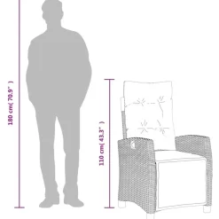 vidaXL - Verstelbare tuinstoelen met voetensteun - Zwart - Poly rattan - 2 stuks Hot