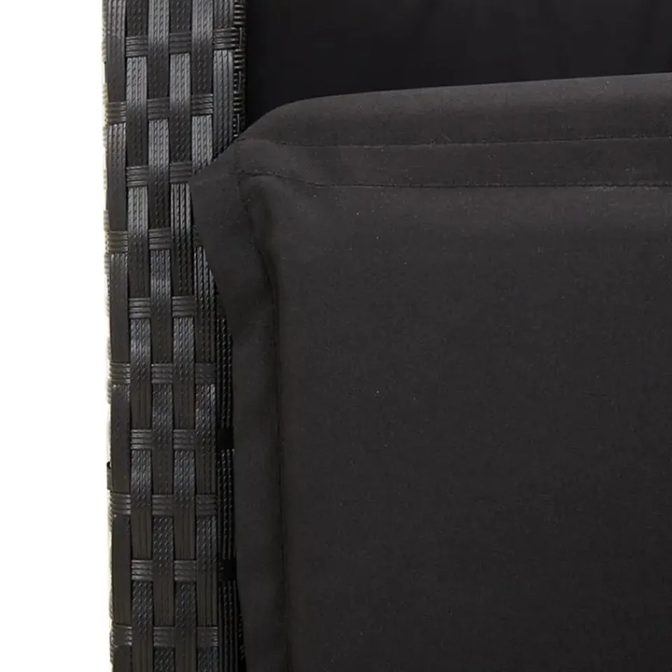 vidaXL - Verstelbare tuinstoelen met voetensteun - Zwart - Poly rattan - 2 stuks Hot