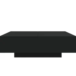 vidaXL - Vierkante salontafel met LED - Zwart - Bewerkt hout - 100x100x31 cm Discount