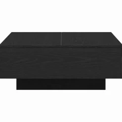 vidaXL - Vierkante salontafel - Zwart eiken - Bewerkt hout - 80x80x31 cm