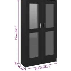 vidaXL - Vitrinekast - Zwart - Bewerkt hout Hot
